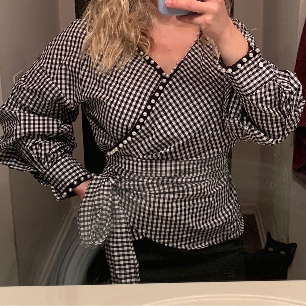 Zara Gingham Top